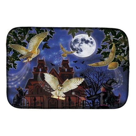 CAROLINES TREASURES Carolines Treasures PRS4051DDM 14 x 21 in. Halloween Owl Express Dish Drying Mat PRS4051DDM